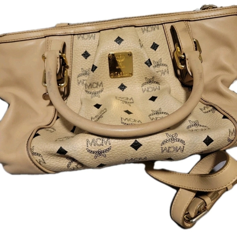 Authentic MCM Visetos Monogram Satchel / Crossbody